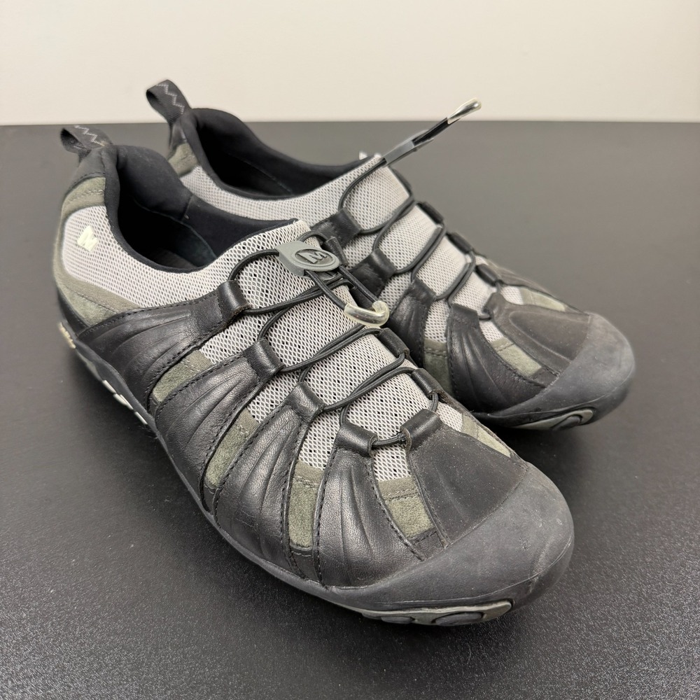 Merrell Hiking Shoes Women's 7 Black Gray Leather Mesh Waterproof Outdoor Casual